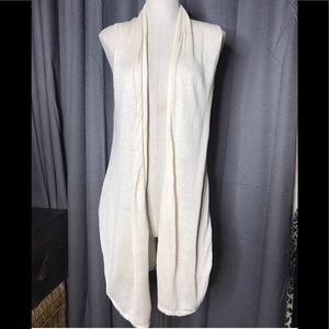 SAINT TROPEZ WEST Draped Sleeveless Long Cardigan